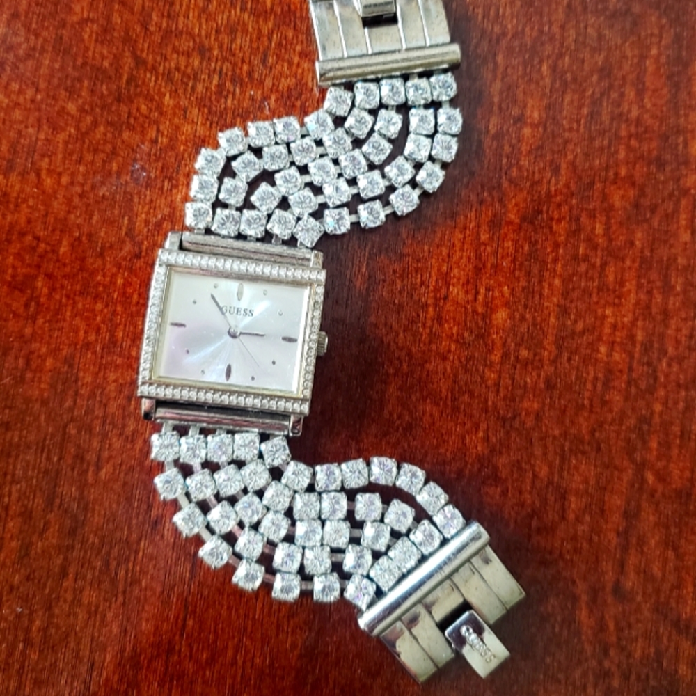 Guess silver rhinestone watch